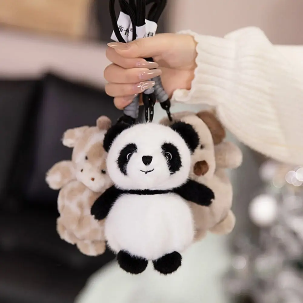Schönes Design Plüschpuppen Anhänger Waschbär Hund Schwein Plüsch Schlüsselanhänger Panda Hase Zootiere Plüsch Schlüsselanhänger Geschenk Geben