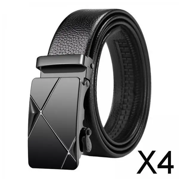 حزام بسقاطة من الجلد الصناعي قابل للتعديل للرجال، حزام أنيق بإبزيم منزلق فاخر لفستان الأعمال الاحترافي #1