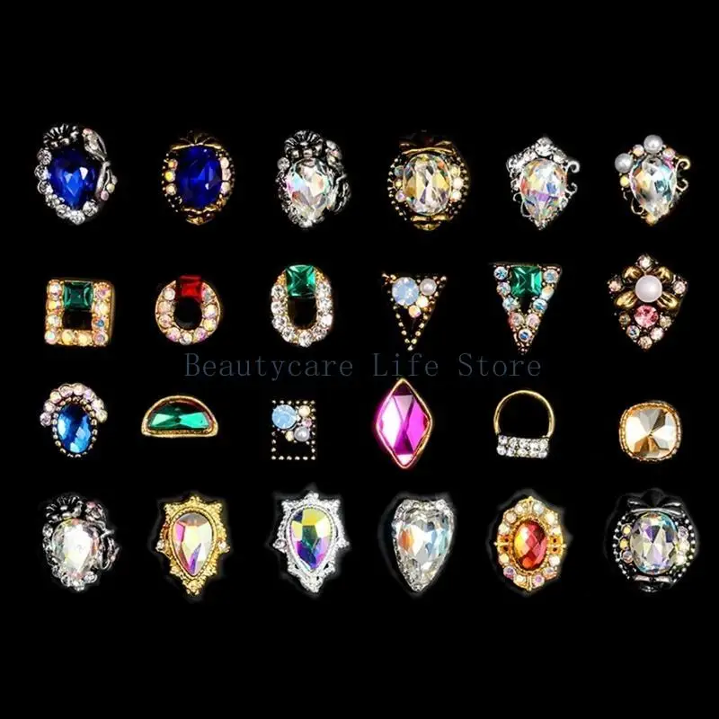652c 24-siewostka gwóźdź Dzieci Rhinestones Charms Multi DIY Paznokcie dekoracja manicure akcesoria