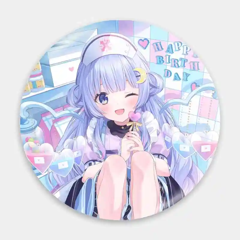 Mirutani Nia Channel VTuber Anime Danemark ge Brooch, Anchor Peripharrate Pin, Fandom Metal Hat, Tinplate Pendant Accessrespiration, 58mm, 75mm