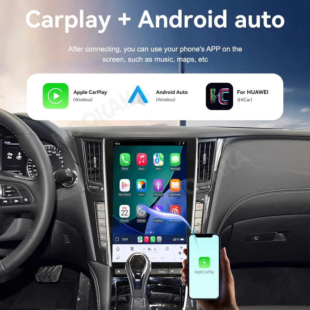 

Автомобильные аксессуары: Радиоприемник для Infiniti Q50, Q50L, Q50S, Q60 2014-2022, Android Auto, GPS-навигация, мультимедийный стереоприемник, головное устройство