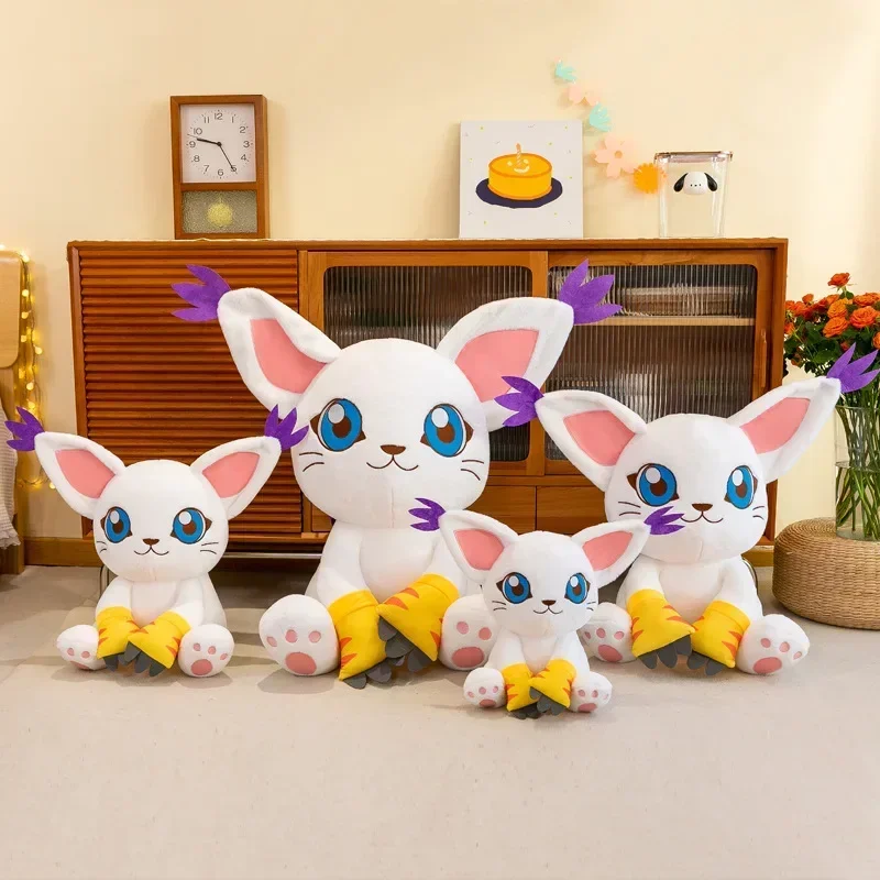 New Anime Digimon Adventure Gatomon Digital Monster Plush Toy Tailmon Peluche Toys Soft Stuffed Plushine Pillow Kawaii Bed Decor