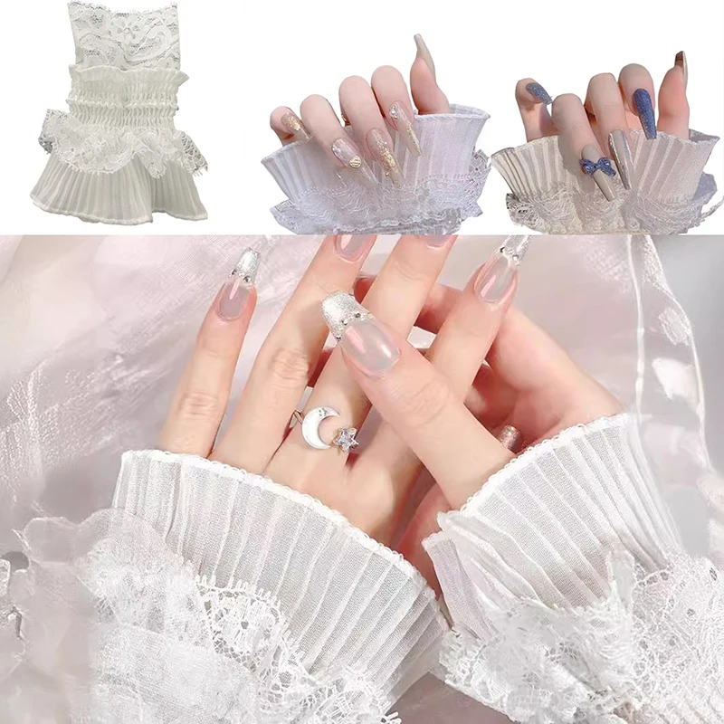 Decoración de uñas postizas, manguitos con perlas, diamantes, objeto de manicura, accesorios de modelado de fotografía, dijes de exhibición de uñas