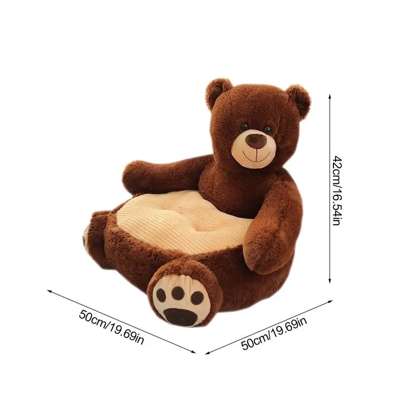 Kids Bear Plush Character Chair, confortável cadeira do braço, brinquedo dos desenhos animados das crianças, sofá preguiçoso, bebê bonito assento pequeno