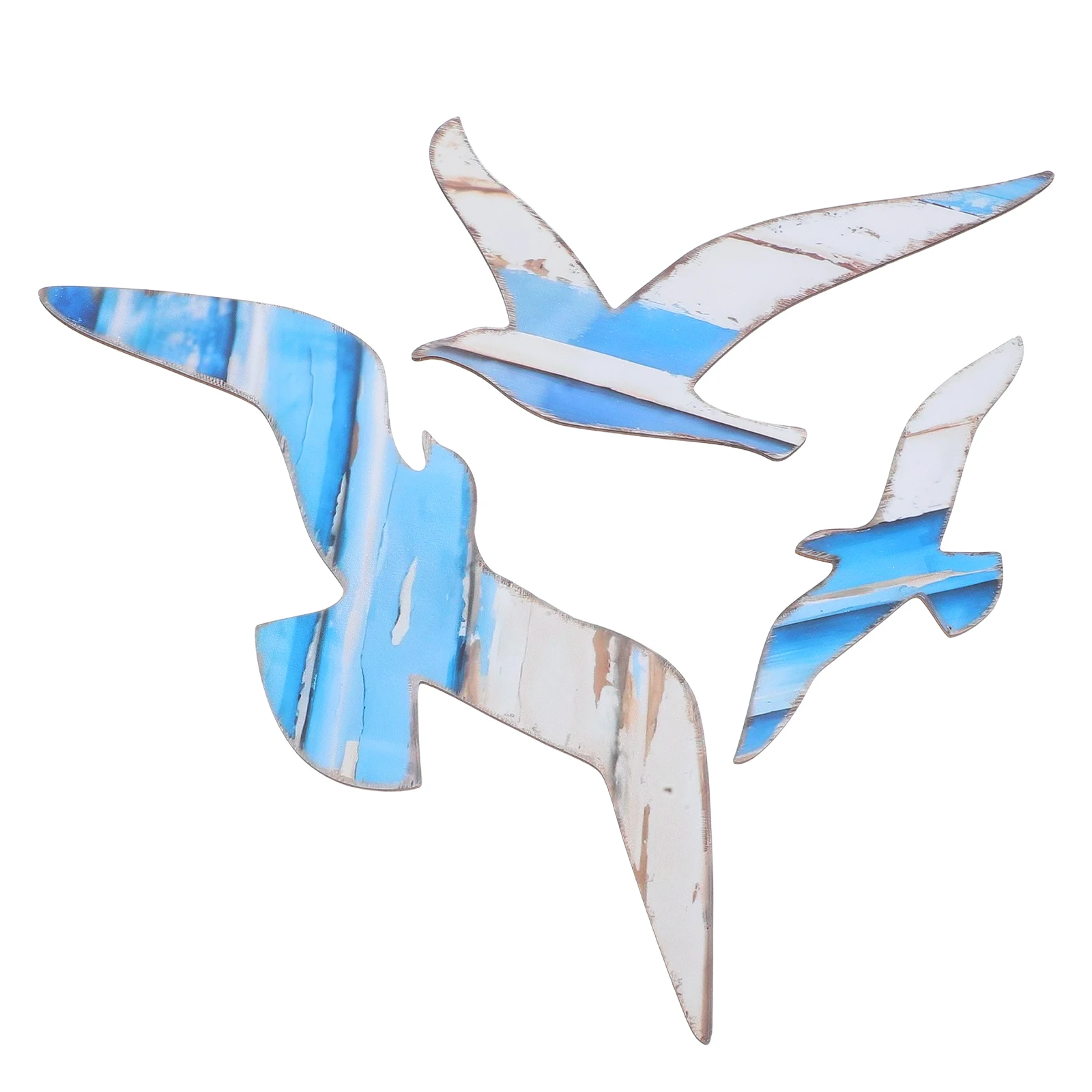 

3pcs Wooden Seagull Wall Decor Coastal Ocean Theme Nautical Hanging Ornament Indoor Outdoor Home Decoration