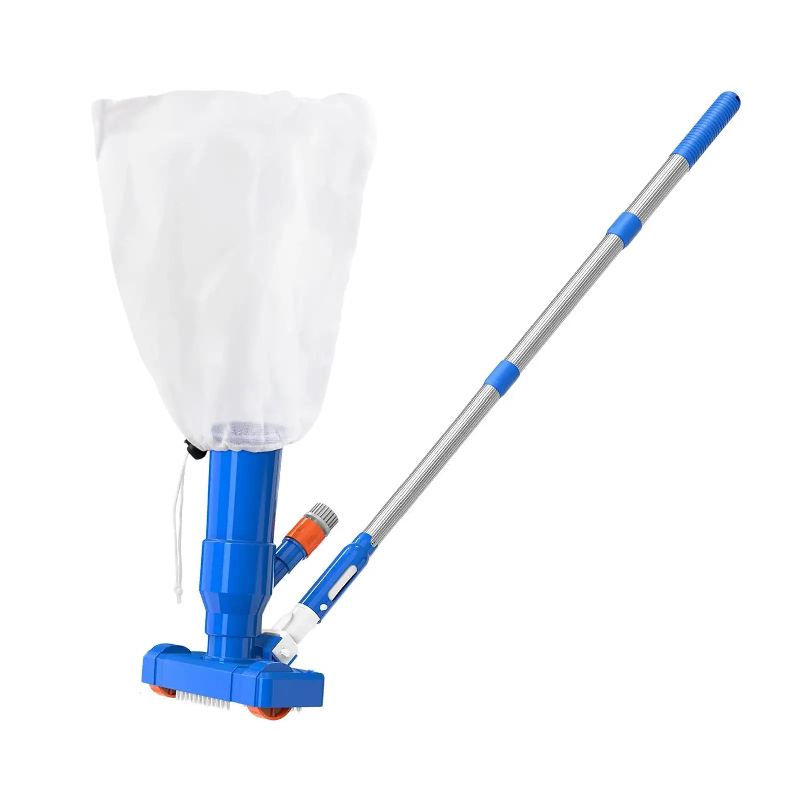 Automatic Pool Suction Vacuum with Retractable Pole and Large Capacity Bag for Spa Fountain Pond Cleaning