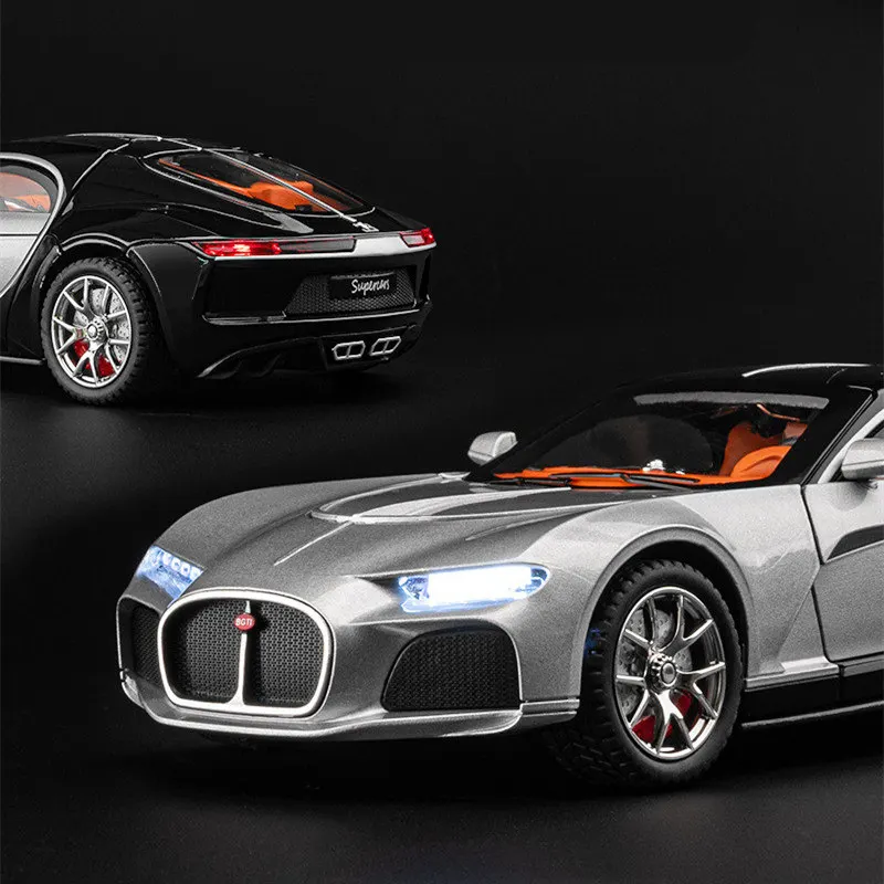 1:24 Bugatti Atlantic Alloy Sports Car Model Diecasts Metal Toy Vehicles Car Model Simulation Sound Light Collection Kids Gifts