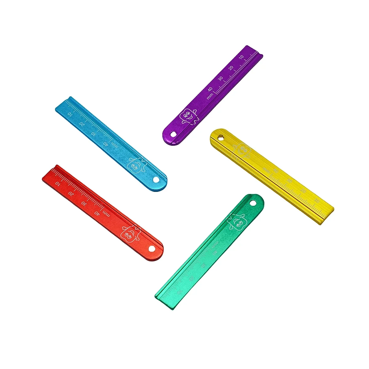 1/5pcs Dental Endo Rulers High-Quality Aluminium Span Measure Scale Endodontic Finger Rulers for Dentist Tools