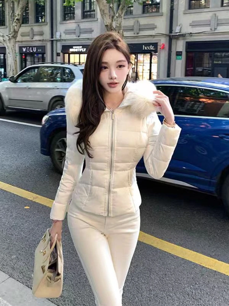 فرنسا عادية الوبر كم طويل سترات المرأة تصميم هيبورن شيك مقنعين سستة معطف أنثى موضة دافئة خمر معطف نحيف جديد