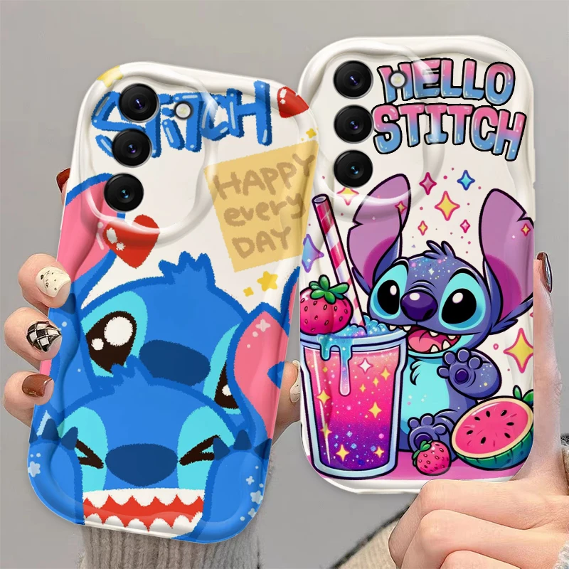 Disney Lilo Stitch Cute For Samsung S24 S23 S21 S20 Ultra Plus FE A73 A72 A71 A51 A31 A05S A05 A04 5G Wave Oil TPU Phone Case