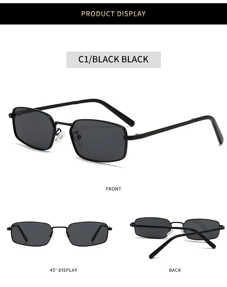 Amerikanischer Vintage-Sonnenbrillen-Stil aus Metall mit schmalem Rahmen, geeignet für Korrektionsgläser, Old-Money-Style Sonnenbrille – Detail 8