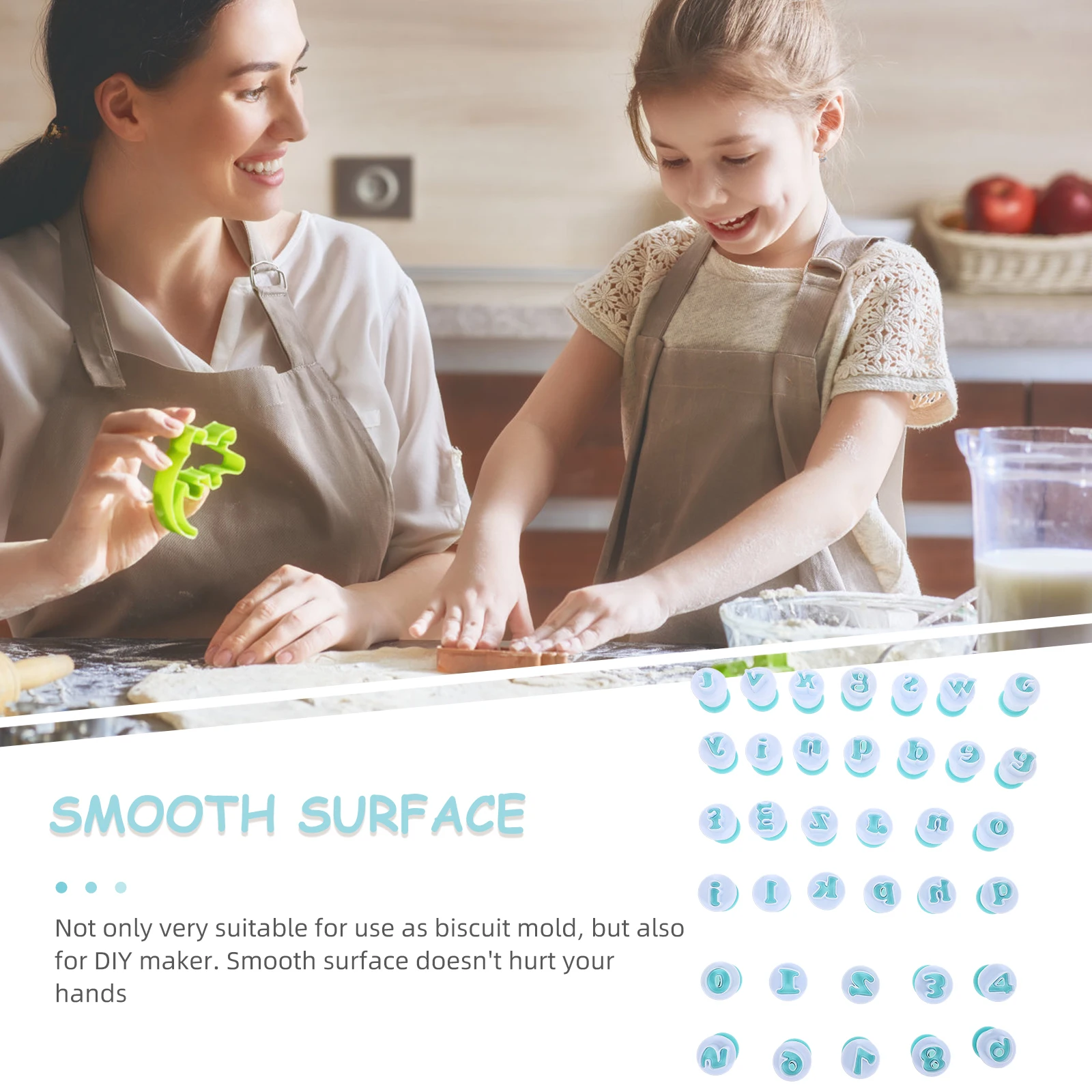 

36pcs Alphabet Fondant Cake Mold Cookie Stamp Impress Embosser Cutter Baking Accessories Safe Hygienic Easy Clean