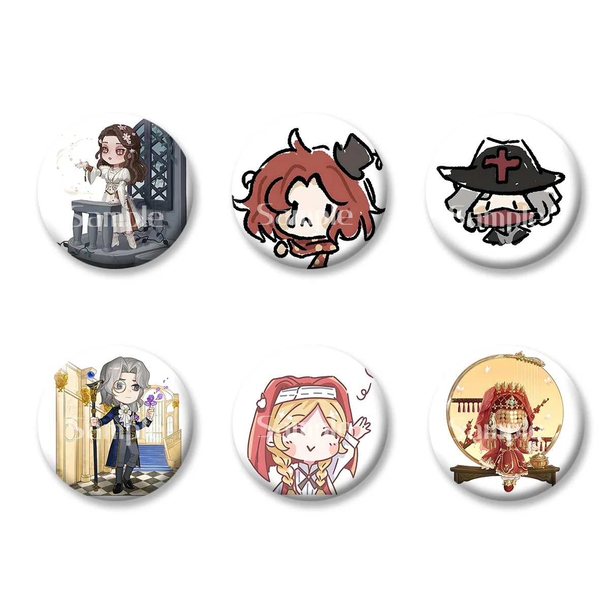 

The Fifth Personality Terror Anime Cartoon Flash Badge Keychains Makeup Mirror Fridge Magnet ACG Goods Game Peripherals Toy Gift