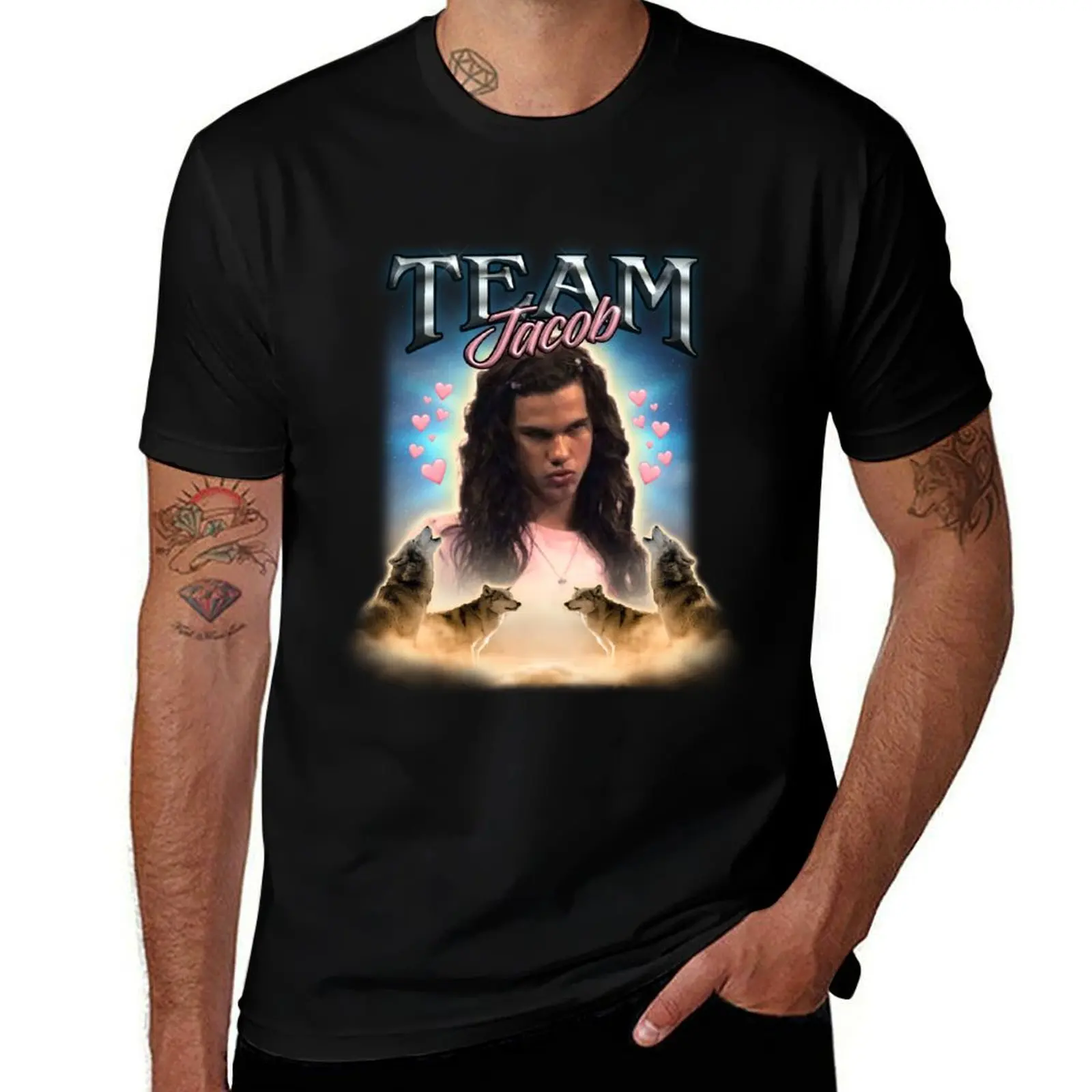 Team Jacob Cursed Fan Collage T-Shirt cheap stuff sports fans Anime t-shirt mens t shirts