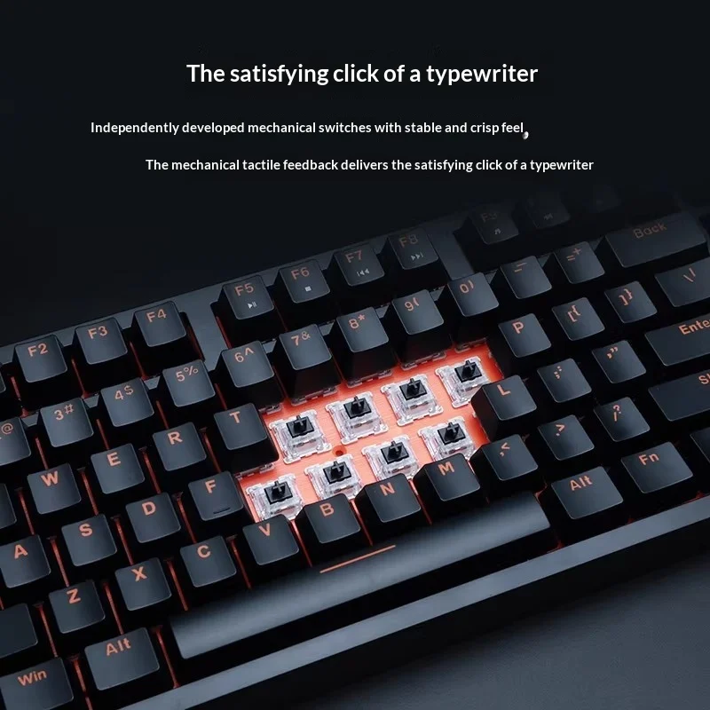 DAREU New dk100 Wired Keyboard Non Slip Mat Two Color Injection Key Cap Gaming Keyboard Anti Spill For CSGO Pc Accessories Gifts