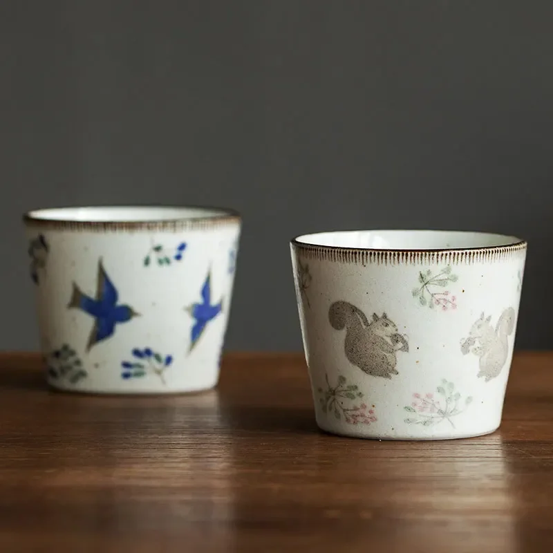 Handmade Japanese Retro Ceramic Mug Cute Coffee Cup for Home Use