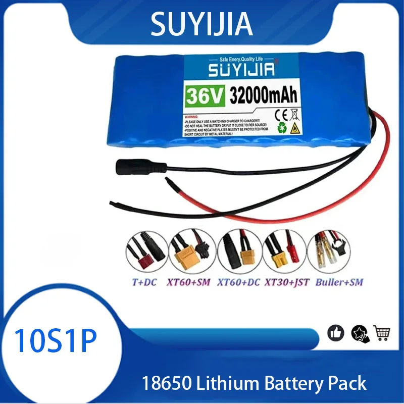 

Original new 36V 32000mAh 10S1P 18650 lithium-ion rechargeable battery pack electric bicycle scooter belt 30Ah built-in BMS