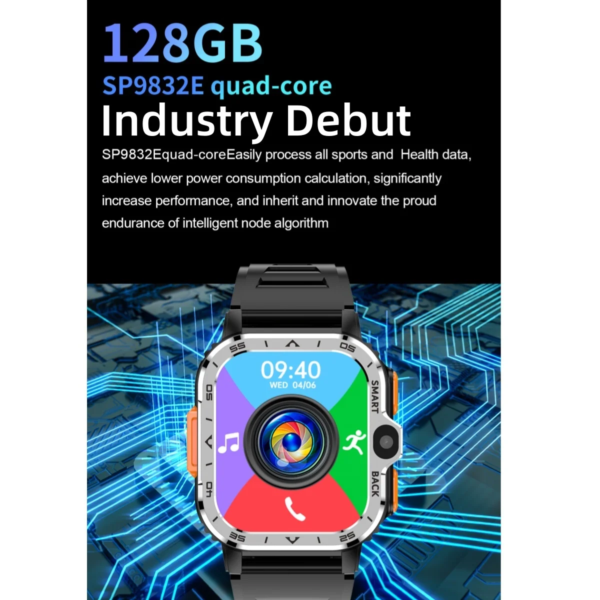 Original PGD Smart Watch 4G Android 8.1 With 800W Dual Camera GPS WIFI Sport Function Heart Rate Monitor Smartwatch For Men