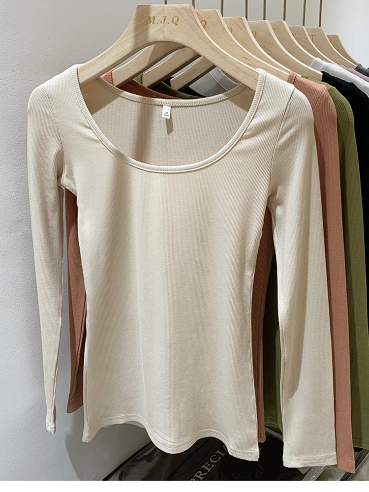 T Shirt Women Basic Black Long Sleeve Tops Korean Style Slim All-match T-shirts Female Casual Fashion Tee Shirts Femme Clothes