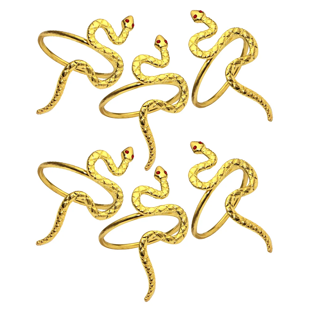 6 ชิ้นงูปีแหวนผ้าเช็ดปากสิ่งทอหน้าแรกตารางผ้าลินินจีน Zodiac Dinner Party Supplies Serviette ผู้ถือบนโต๊ะอาหาร