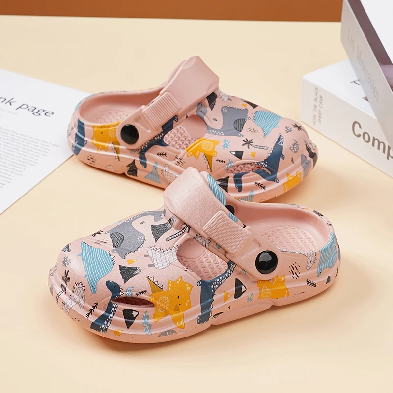 Hot Sale Summer Lovely Boys Girls Cartoon Sandals Light Soft Soled Children Beach Shoes Kids Outdoor Breathable Two Slippers