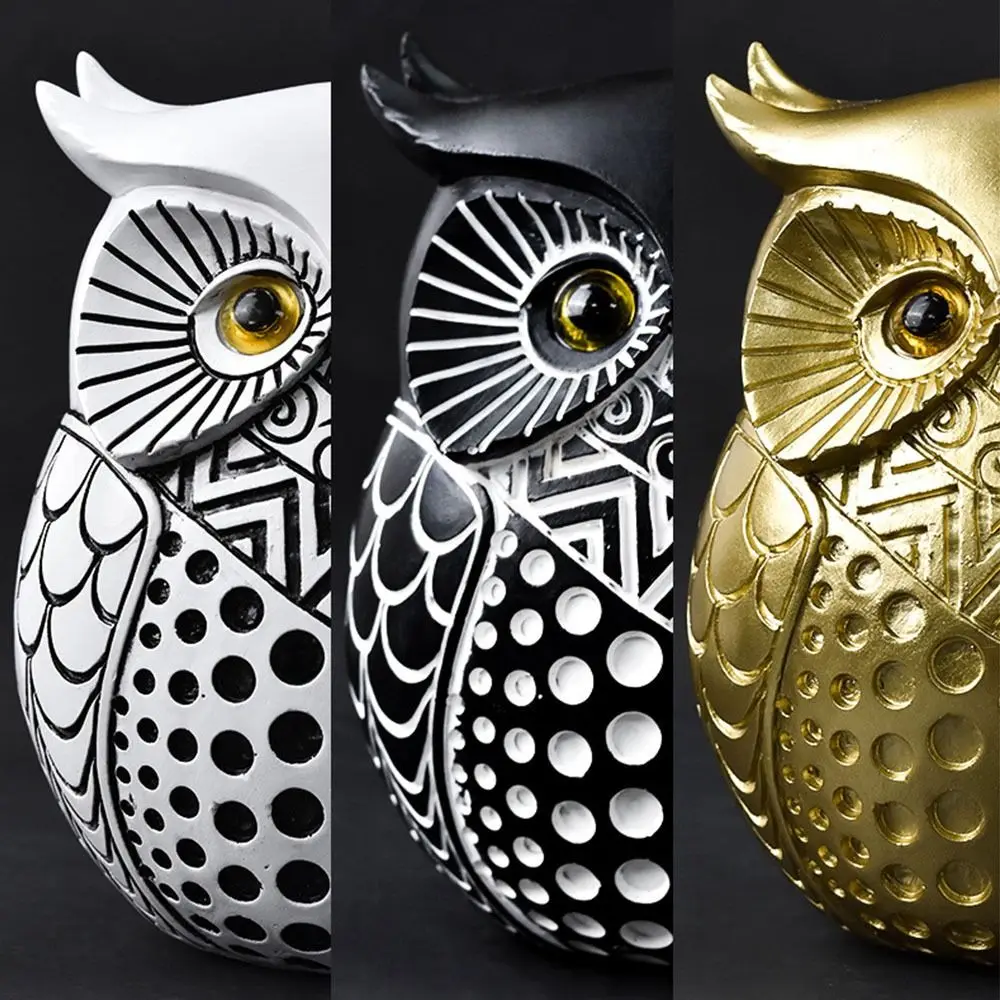 Owl Statue Owl Home Decor Animal Sculpture Crafts Owl Figurine for Table Home Decorations for Bedroom Office Bookshelf Mantel