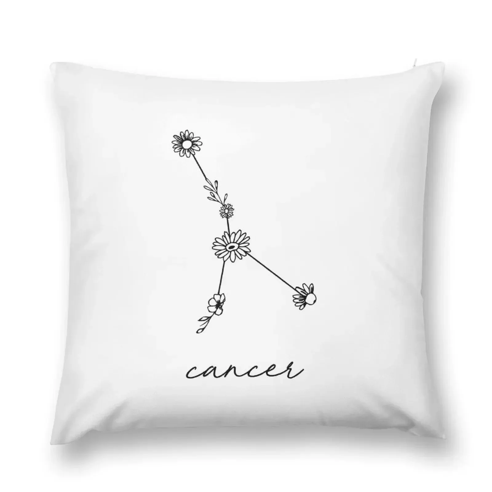 

Cancer Zodiac Wildflower Constellation Throw Pillow Marble Cushion Cover Christmas Pillow Covers pillow