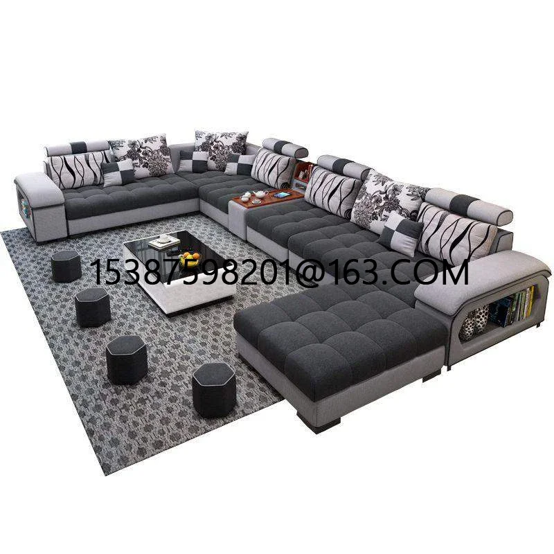 

furniture 7 seater living room sectional big latex sofa