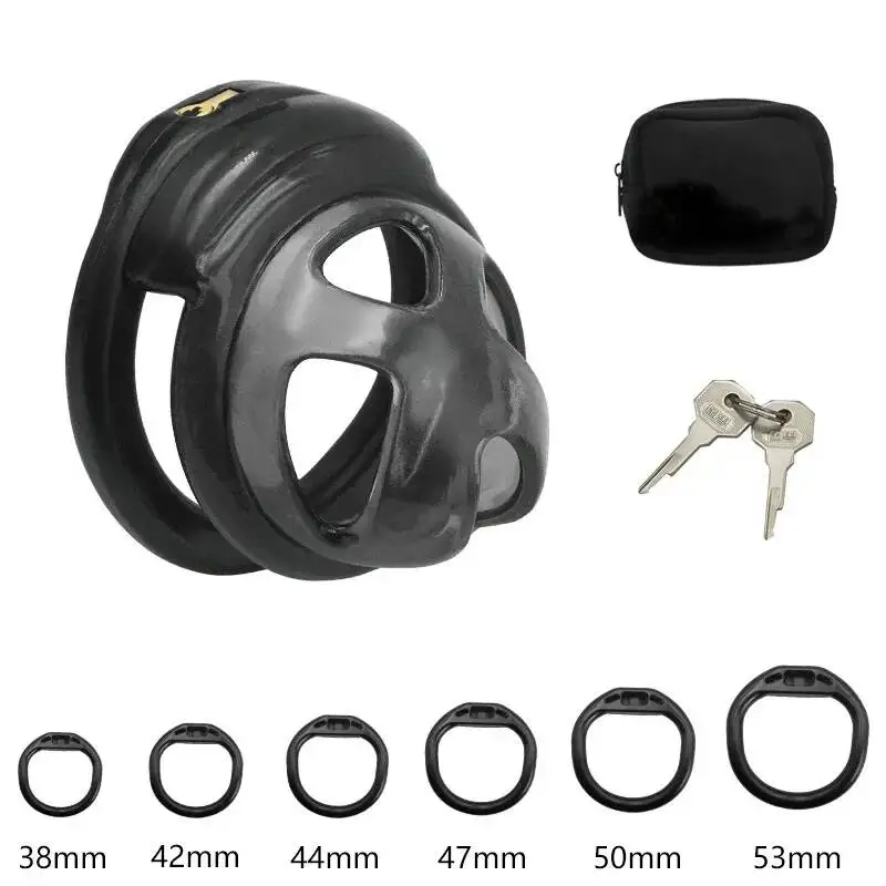Male Soft Spiked Chastity Cage with 4 Size Silicone Rings Penis Restraint Lock Sissy Cock Cage Urethral Chastity Adult Sex Toys view 5