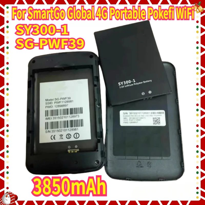 3850mAh Battery For SmartGo Global 4G Portable Pokefi WiFi Battery SY300-1 SG-PWF39 Mobile Phone Batteries