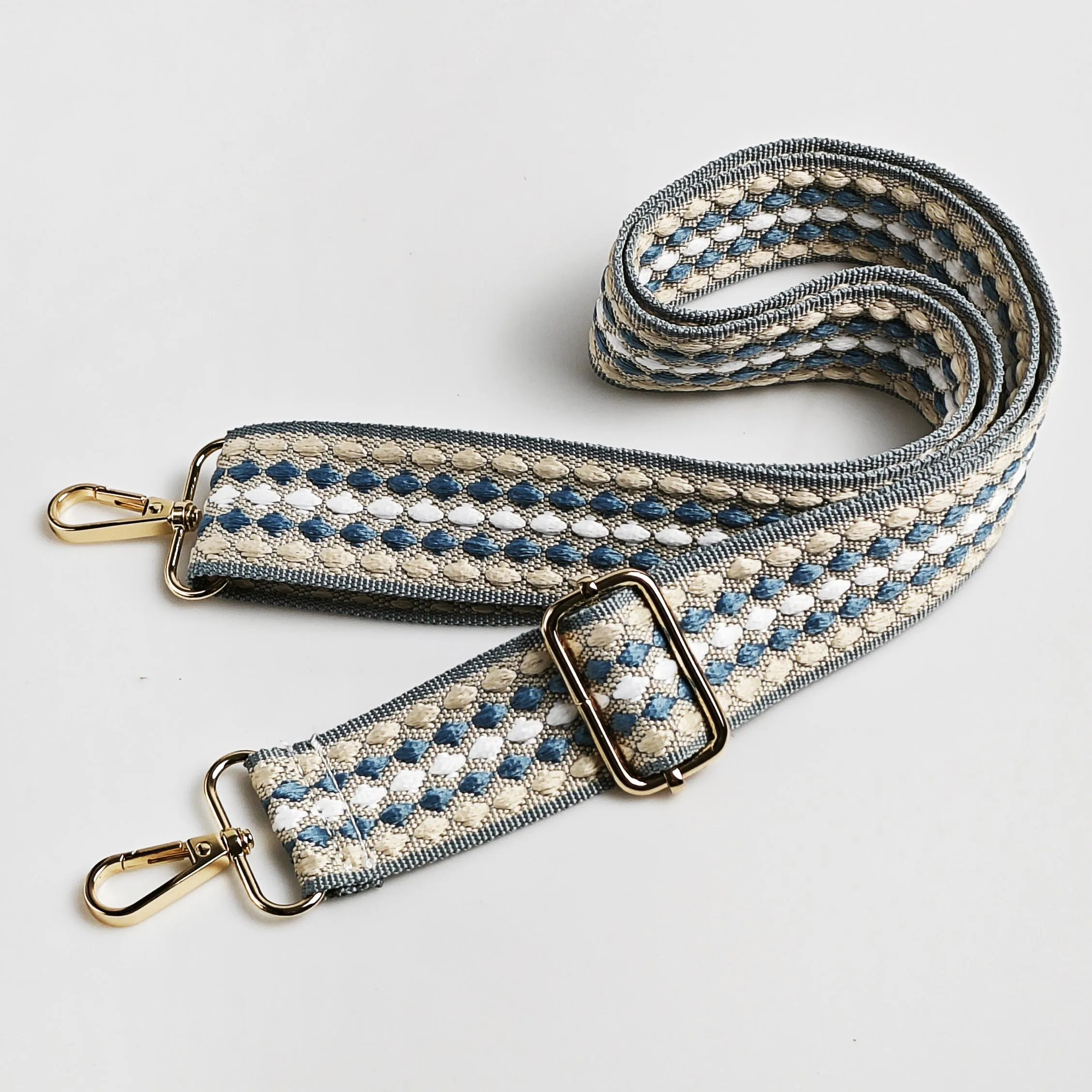 Цельный регулируемый ремень для сумки шириной 1,50 дюйма, сменный ремень через плечо, жаккардовый ремень в горошек