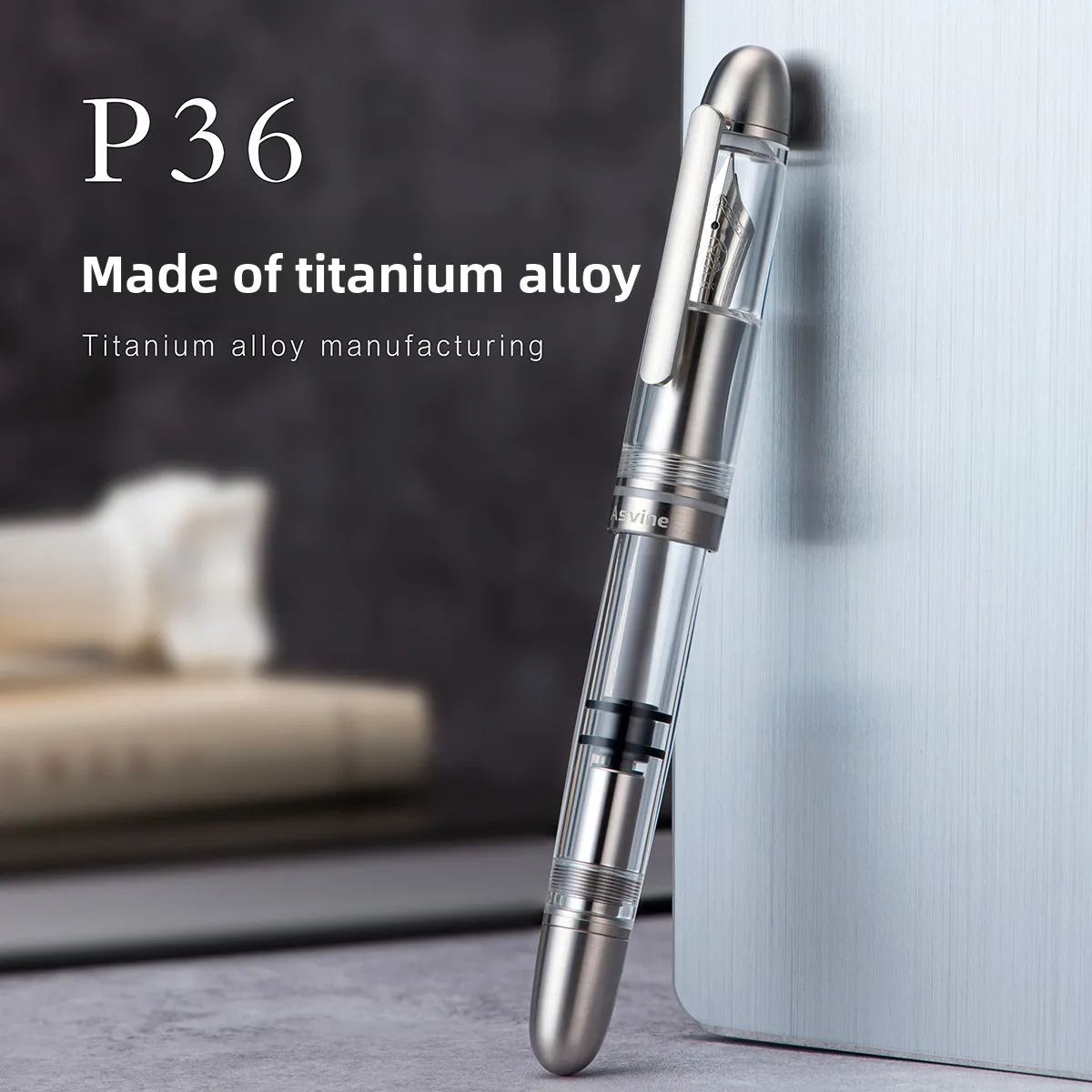 

Asvine P36 Piston Filling Fountain Pen Bock/Asvine EF/F/M Nib, Writing Office Gift Pen Adult Premium Business Signature Pen