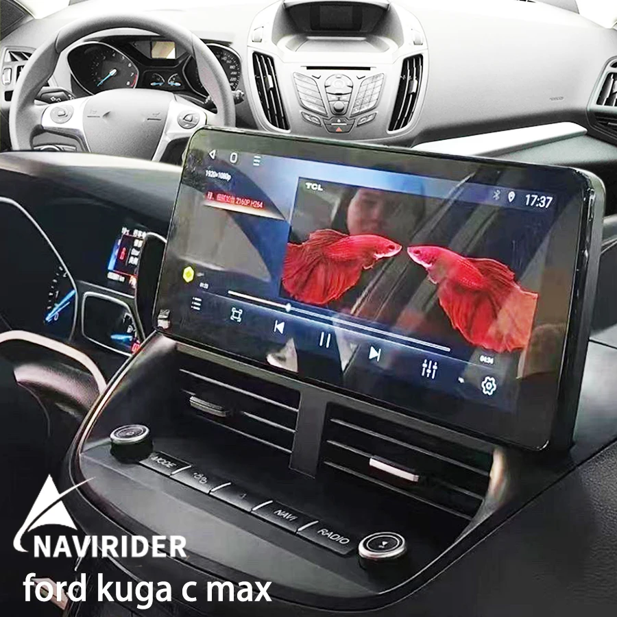 12.3inch Qled Screen Car Radio For Ford Kuga C-Max c max Escape 2012-2019 Android Multimedia Video Player GPS Stereo Head Unit