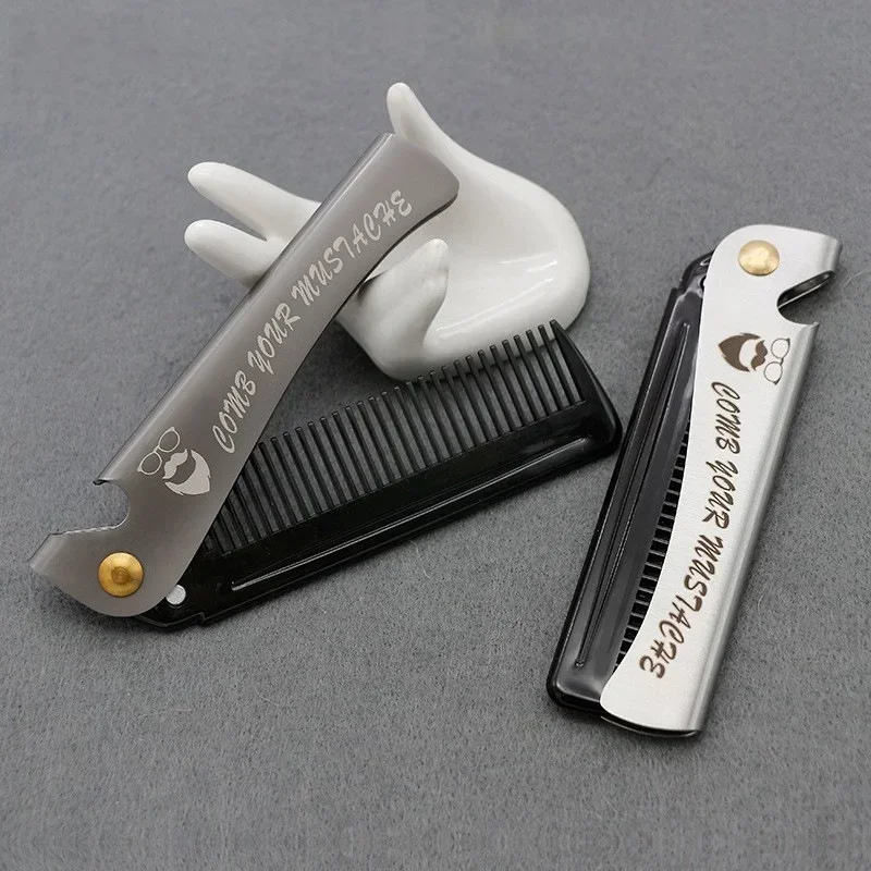 

Folding Steel Combs For Men Oil Head Portable Beard Combs For Men Comb Product Hair Dropshipping Hair Combs Foldable Stylin