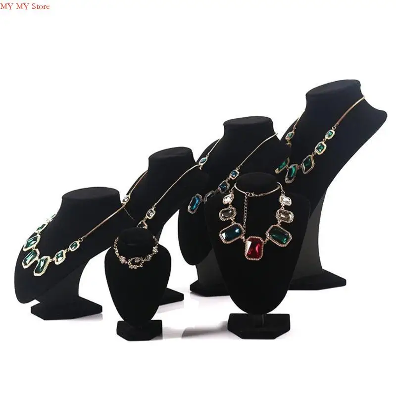 

N1HE Черное ожерелье дисплей Ювелирные украшения для хранения ящика для хранения манекена.