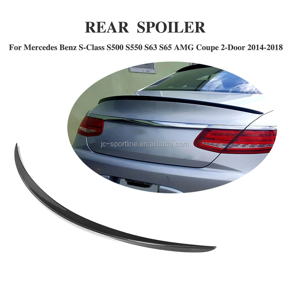 Carbon Rear Spoiler for Mercede S Ben Z S-Class S500 S550 S63 S65 AMG Coupe 14-18 Spoiler Top Wings Black Lip Body Kit Splitter