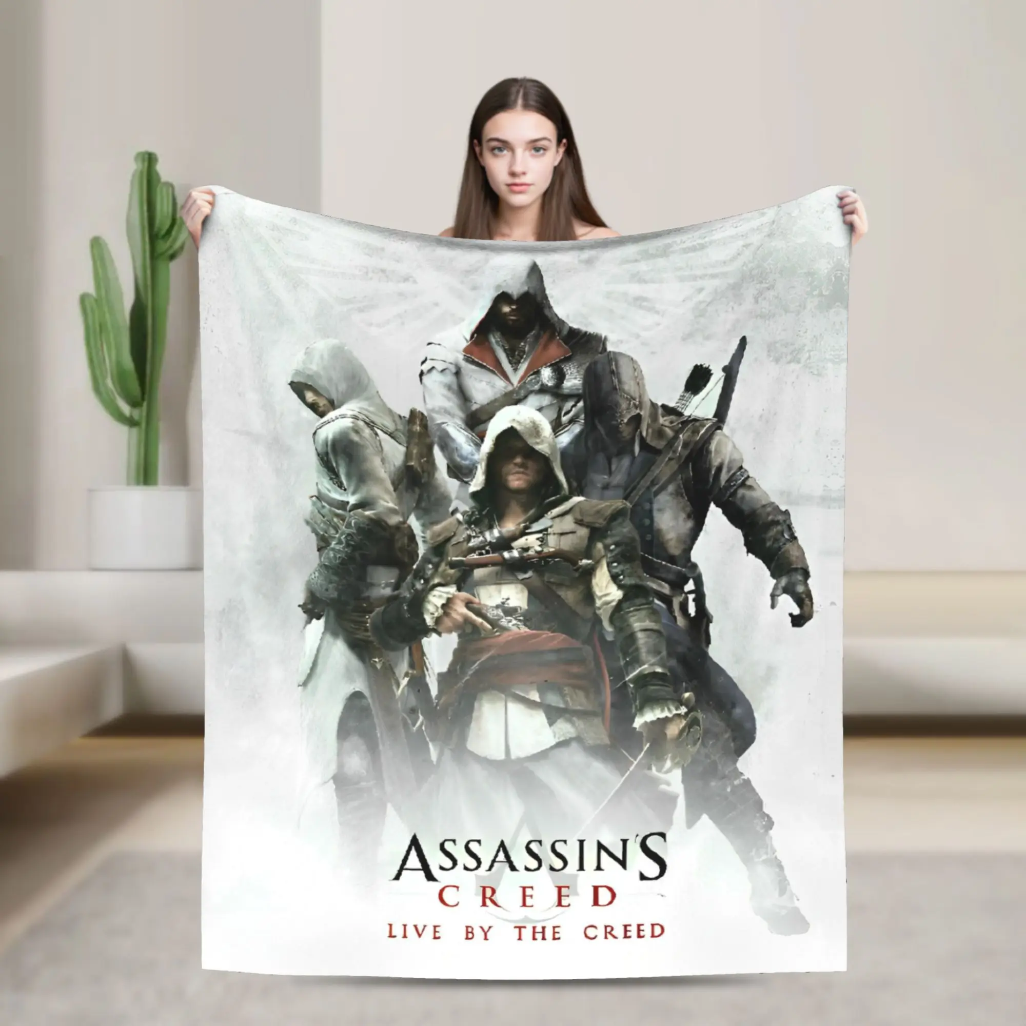 

A-Assassins C-Creeds Blankets Coral Fleece Plush Breathable Lightweight Thin Throw Blanket for Bed Travel Bedding Throws