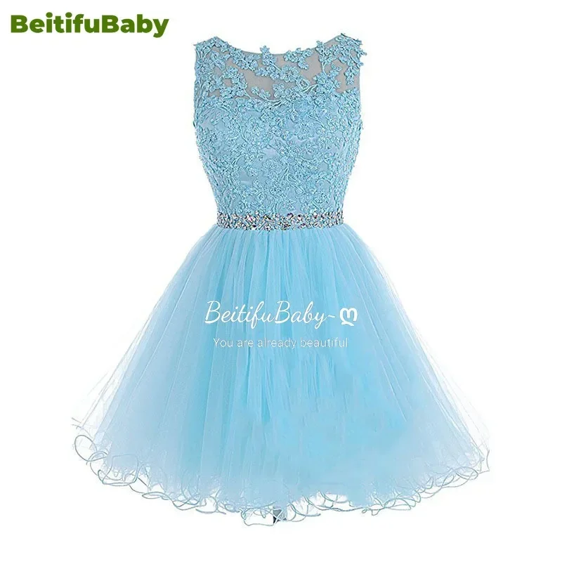 BeitifuBaby Fashion Women's Cocktail Dresses Suspender A-line Backless Lace Mini Skirts Banquet Gown Dress for Women Vestidos