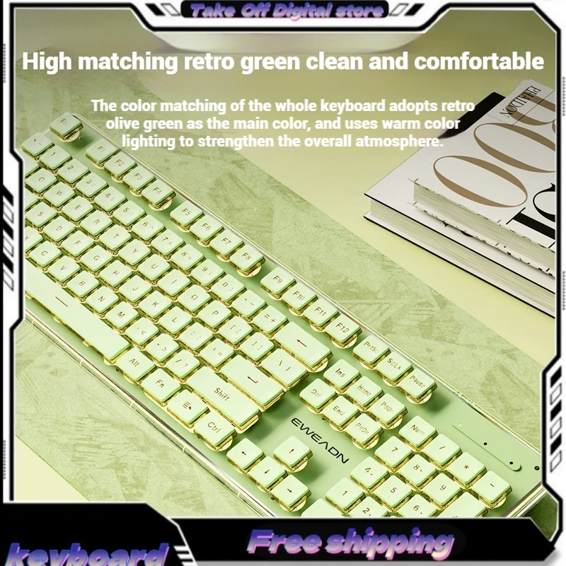 V3 Wireless Quiet Keyboard 26-Keys Conflict-Free Pbt Keycaps Ergonomic Design Supports Desktop Computers Laptop Games Office