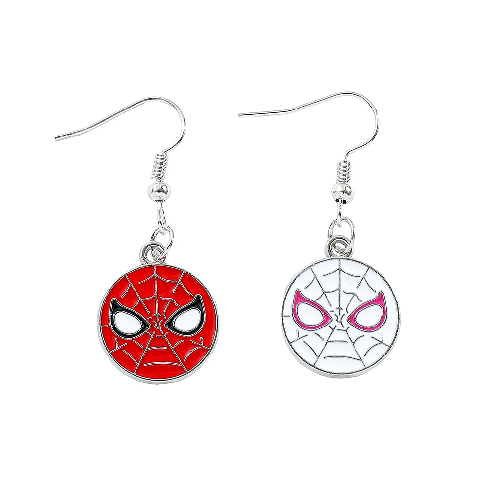 Marvel Cartoon Anime Spider Man Earring Circular Spider Man Ear Studs For Women Girls Party Fashion Jewellery Gifts