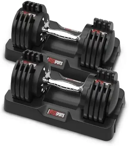 26.5LBS 40LBS Pair Adjustable Dumbbell Set Quick Adjustment Space-saving Adjustable Dumbbell with Non-Slip Handle Adjustable Wei