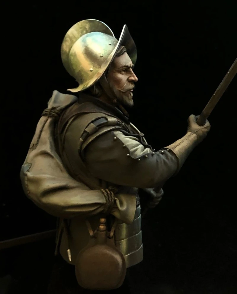 Kit de modèle de buste en résine moulée sous pression, échelle 1/10, Statue de guerrier espagnol ancien, non assemblée et non peinte