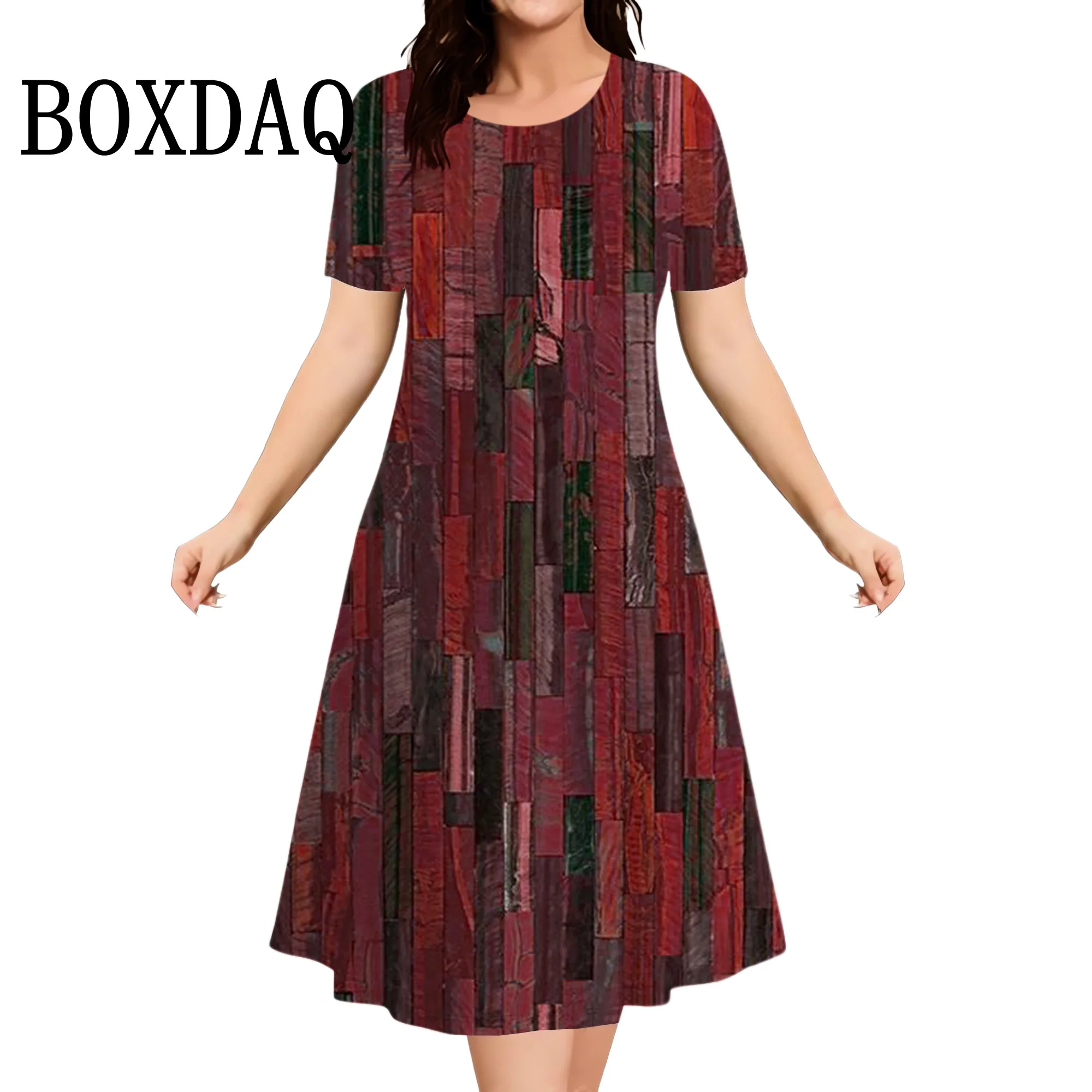 Vestido Verano Rayas 3D Talla Grande Mujer - alternate angle