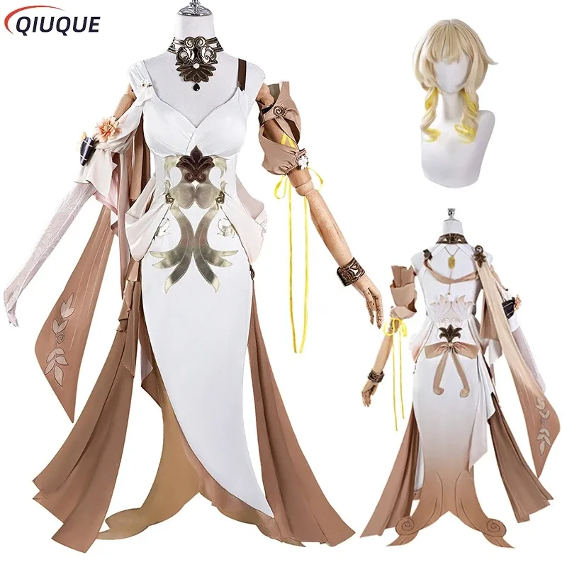 

Honkai Star Rail Aglaea карнавальный костюм парик обувь Amphoreus золото плевер платье головные уборы Хэллоуин аниме игра вечерние комплект