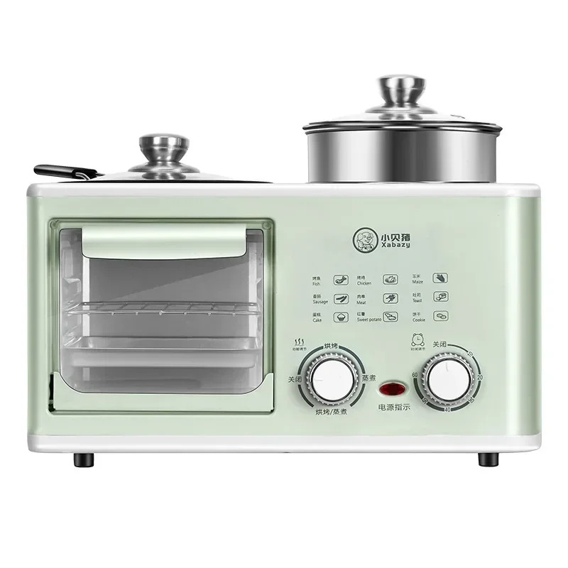 4-in-1 breakfast machine, household small oven, multifunctional steaming, boiling, frying and baking integrated pot