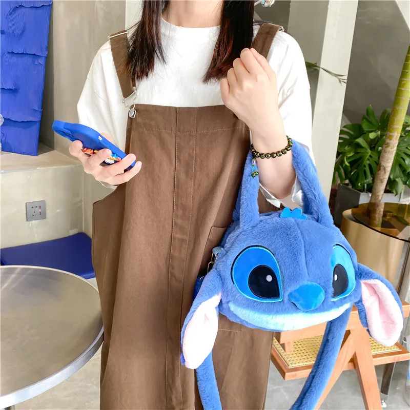 Disney Winnie Tigger Lilo&Stitch  Plush Purse Anime kawaii knapsack Doll Toys One Shoulder Messenger Bag For Girls birthday Gift