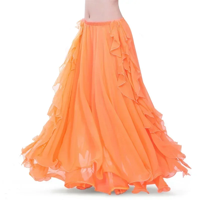

Chiffon Double High Slits Oriental Belly Dance Skirts For Women (Without Belt) Bellydance Costume Accessoires Skirt