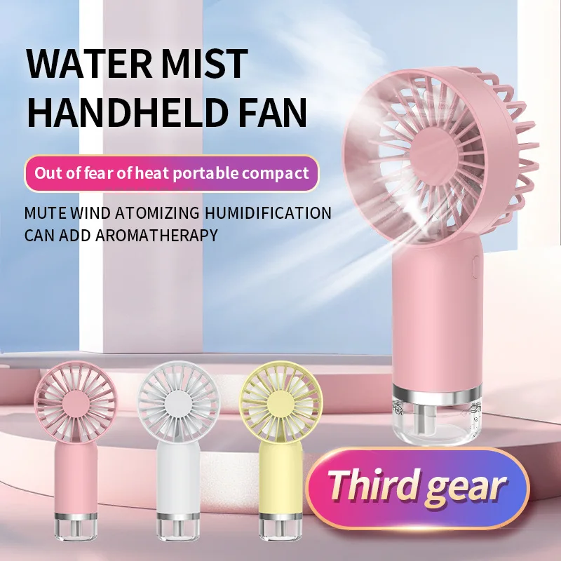 

Mini Portable Handheld Fan USB Rechargeable Operated Desk Personal Fan Standing 3 Speeds Strong Wind Mini Fan