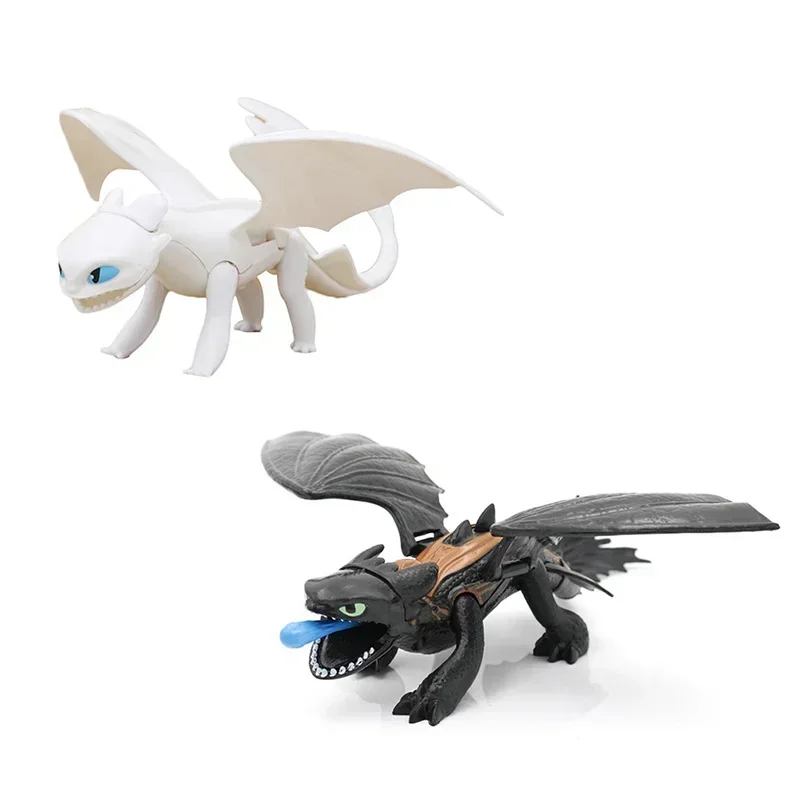 Disney How To Train Your Dragon 3 Toothless Light Fury Night Fury PVC Can Move Collectible Action Figure Toys for Children Gifts