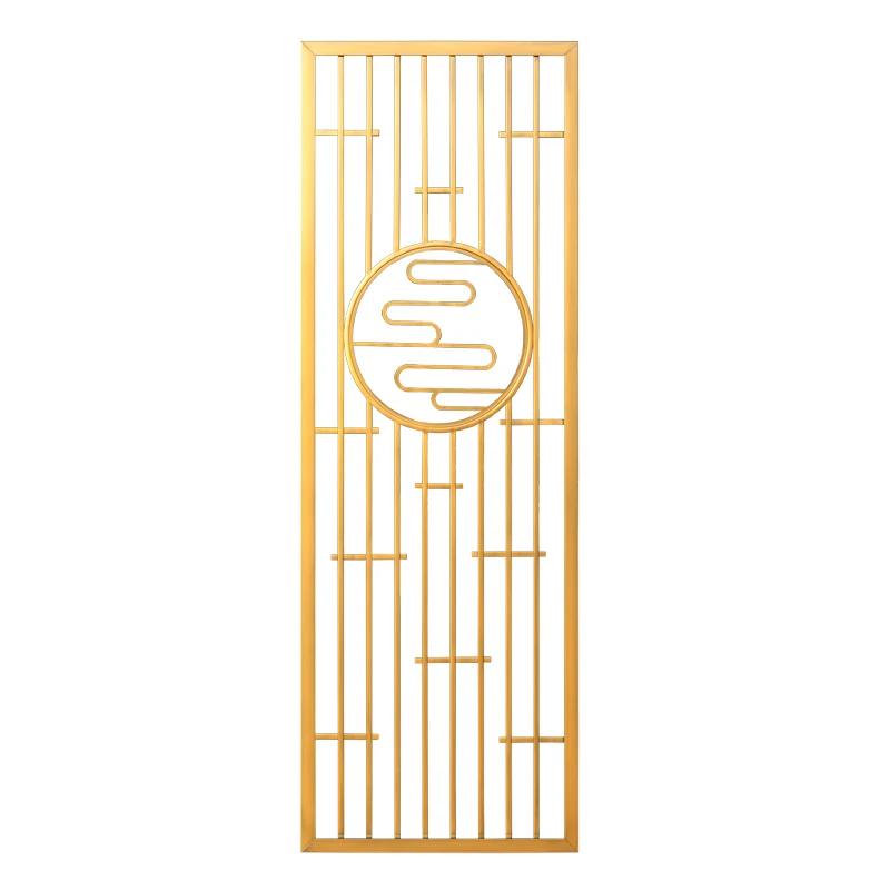 Modern Simple Custom Stainless Steel Screen Partition Hollow Titanium Bronze New Chinese Style Living Room Entrance Screen Villa